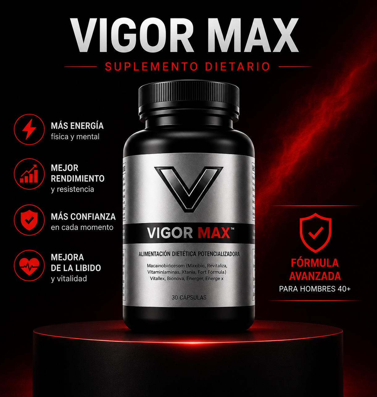 VigorMax 🔥Noches de largo aliento👉¡Pide 2 unidades y asegura 3 meses completos de tratamientoamiento!🎁